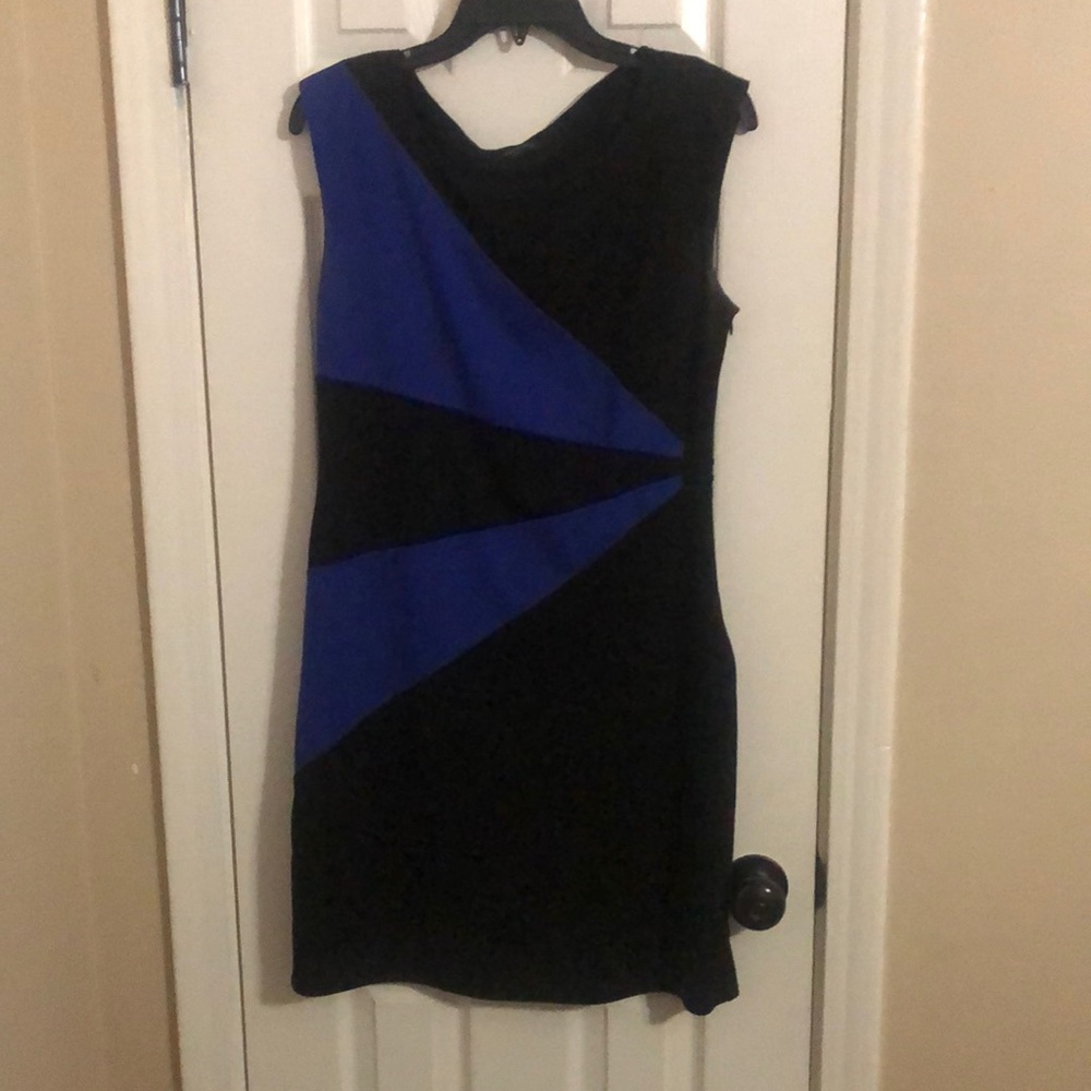 Blue and black dress